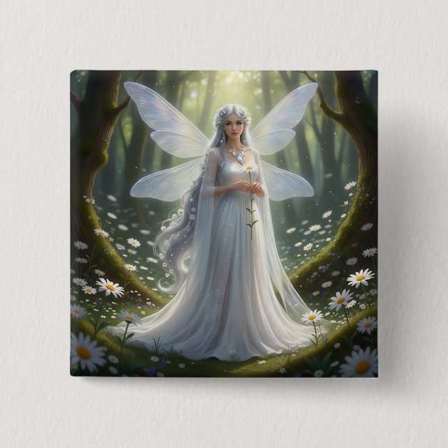 Beautiful April Diamond Fairy Button (Vorderseite)