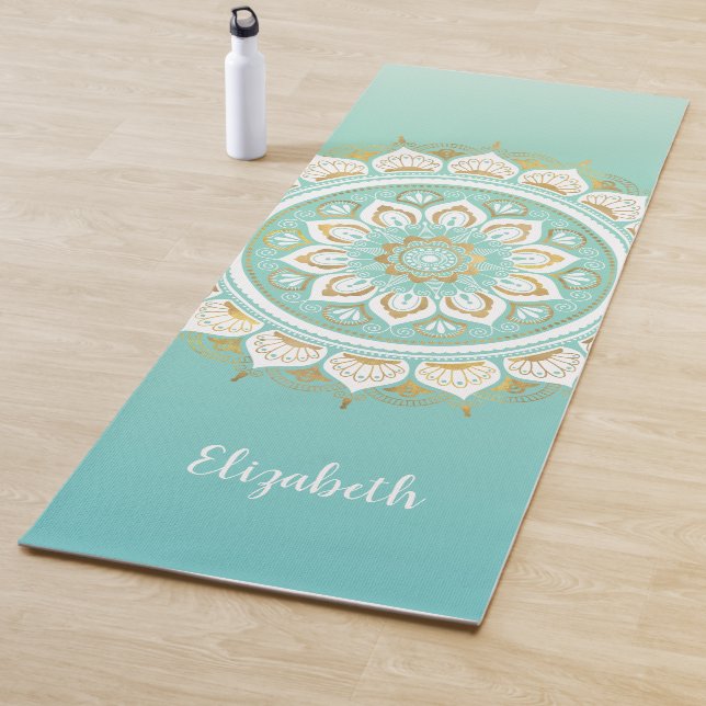 Beautiful Aquamarin Mandala Pattern Yoga Mat Yogamatte (Beispiel)