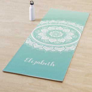 Beautiful Aquamarin Mandala Pattern Yoga Mat Yogamatte
