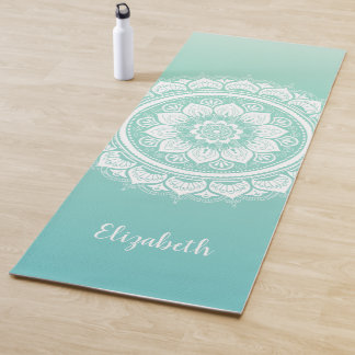 Beautiful Aquamarin Mandala Pattern Yoga Mat Yogamatte