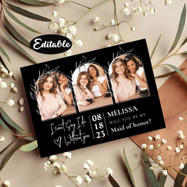 Beautiful Arch Photo Collage Bridesmaid Proposal Einladung (Von Creator hochgeladen)