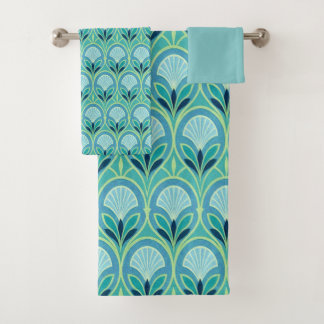Beautiful Art Deco Floral Badhandtuch Set