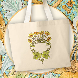 Beautiful Art Nouveau Floral Motif Jumbo Stoffbeutel