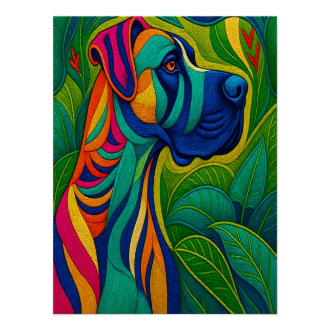 Beautiful Artwork of a Majestic Great Dane Poster (Vorderseite)