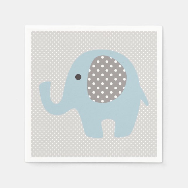 Beautiful Baby Blue Elephant Serviette (Vorderseite)