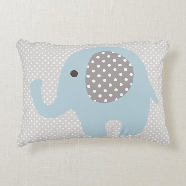 Beautiful Baby Blue Elephant Zierkissen (Vorderseite)