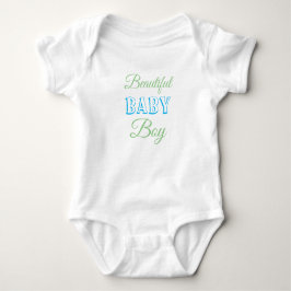 Beautiful Baby Boy Blue Sage Green Baby Strampler