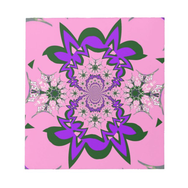 Beautiful baby pink floral purple shade motif mono notizblock (Vorderseite)