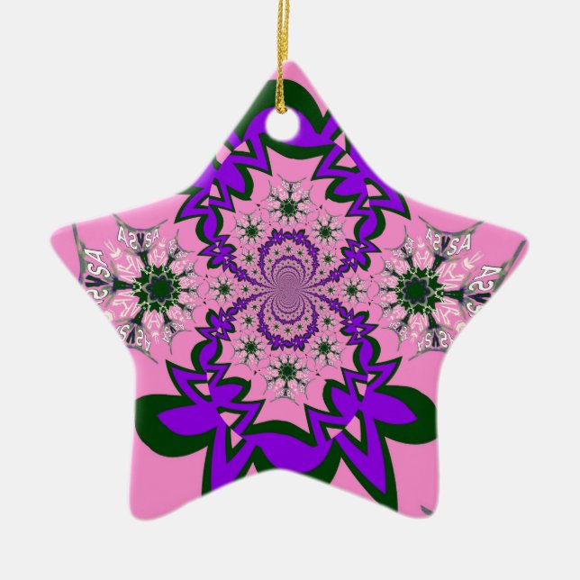 Beautiful Baby Pink Lila Shade Motif Art Keramik Ornament (Vorne)