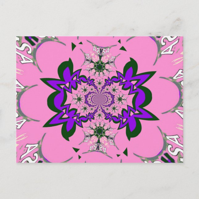 Beautiful Baby Pink Lila Shade Motif Art Postkarte (Vorderseite)