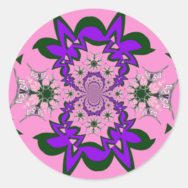 Beautiful Baby Pink Lila Shade Motif Art Runder Aufkleber (Vorderseite)