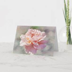 Beautiful Baby Pink Rose Art Note Card Karte