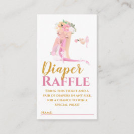 Beautiful Ballerina Diaper Raffle Ticket Enclosur Begleitkarte