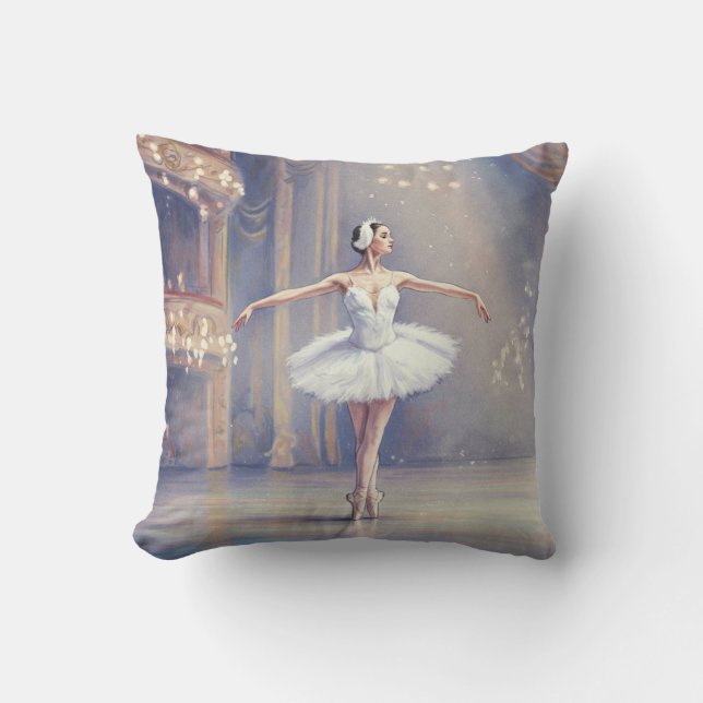 Beautiful Ballerina Swan Ballet Kissen (Vorderseite)
