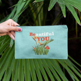 Beautiful Be You Monogram Orange Garden Floral Zubehörtasche