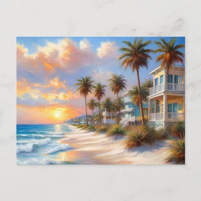Beautiful Beach Art Postcard Postkarte (Vorderseite)