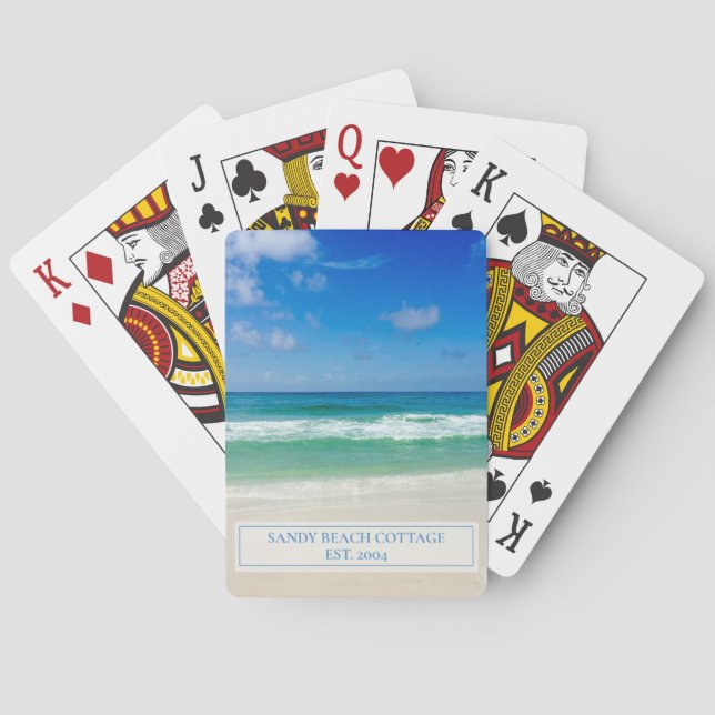 Beautiful Beach House Personalisiert Guest Spielkarten (Rückseite)
