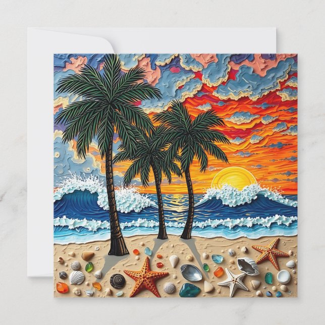 Beautiful Beachy Happy | Saying Hi Feiertagskarte (Vorderseite)