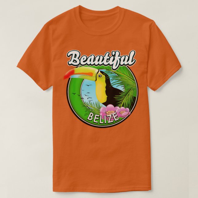 Beautiful Belize Retro Toucan T-Shirt (Design vorne)