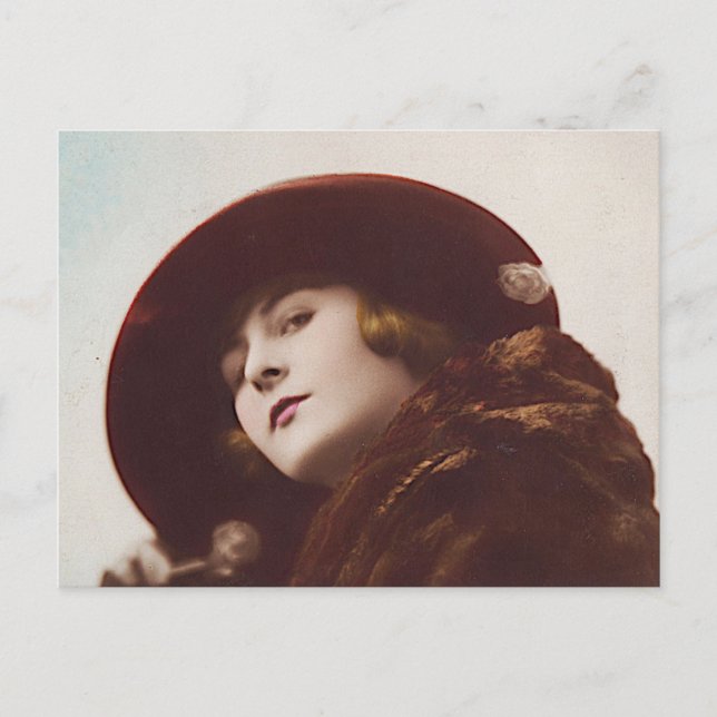 Beautiful Belle Epoque Woman Antique Glamour Postc Postkarte (Vorderseite)