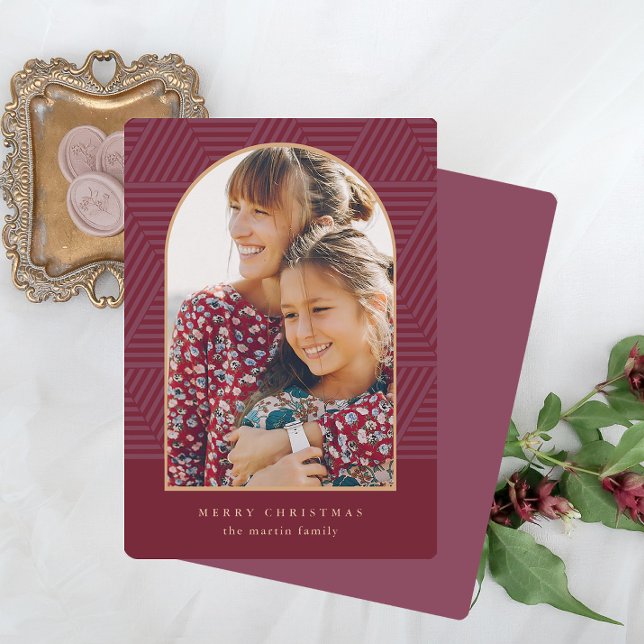 Beautiful Berry Geometric Pattern Foto Weihnachten (Von Creator hochgeladen)