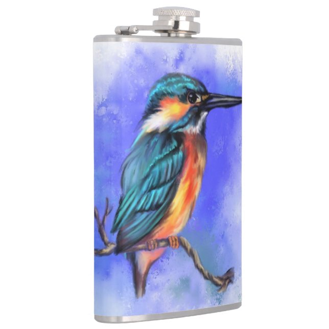 Beautiful Bird Kingfisher Flask Flachmann (Rechts)