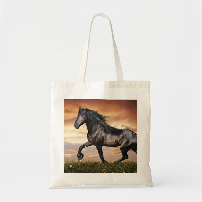 Beautiful Black Horse Tragetasche (Vorne)