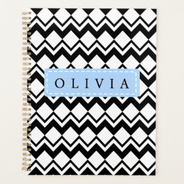 Beautiful Black & White Patterns Custom Name Planer