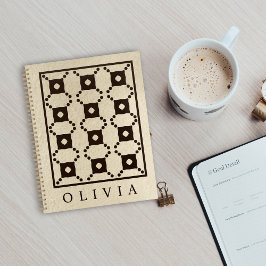 Beautiful Black & White Patterns Custom Name Planer