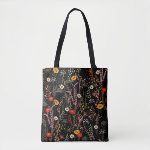 Beautiful blooming meadow flowers pattern tasche