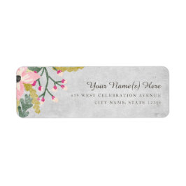 Beautiful Blooms Return Address Label / Grau