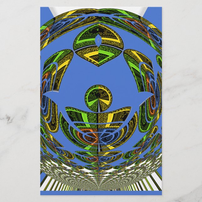 Beautiful Blue African Traditional Ethnic Vector Briefpapier (Vorderseite)