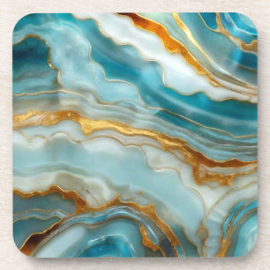 Beautiful Blue and Gold Stone Look Untersetzer