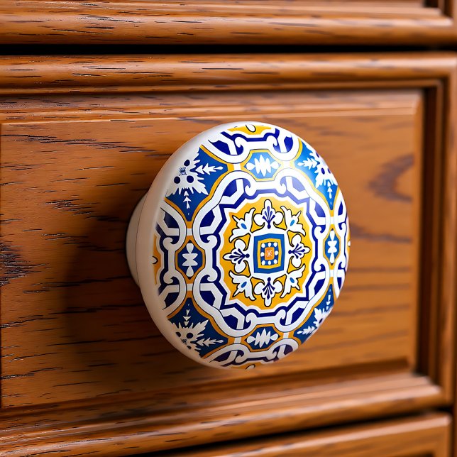 💙 Beautiful blue Azulejos IV Keramikknauf (💙 Beautiful blue Azulejos IV Ceramic Knob)
