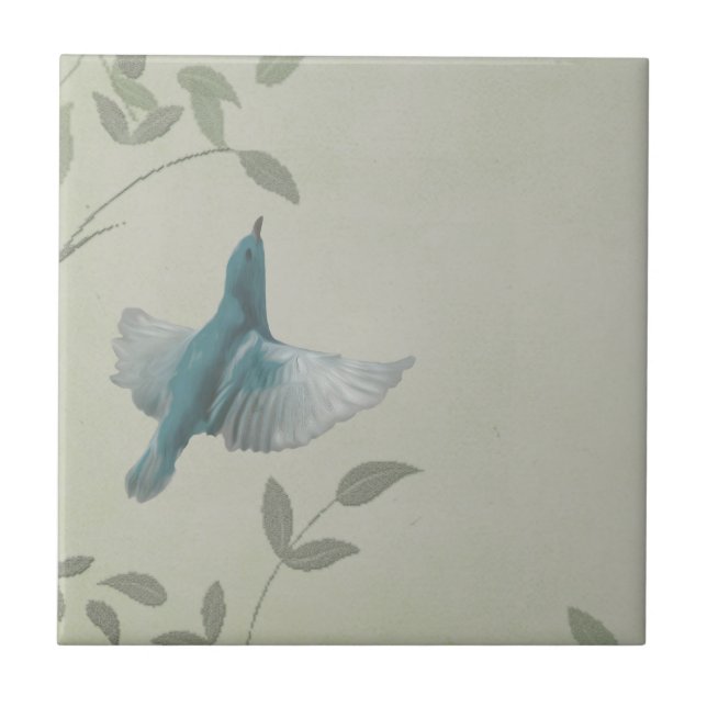 Beautiful Blue Bird Fliese (Vorderseite)