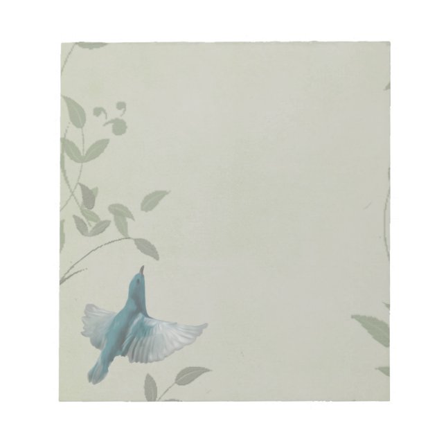 Beautiful Blue Bird Notizblock (Vorderseite)