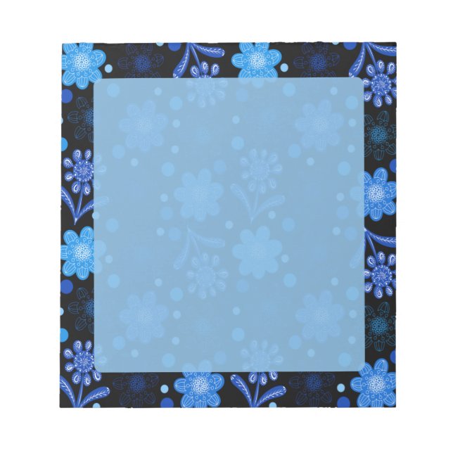 Beautiful Blue Boho Blume Notizblock (Vorderseite)