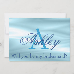 Beautiful Blue Bridesmaid Vorschlag Monogram Name Einladung