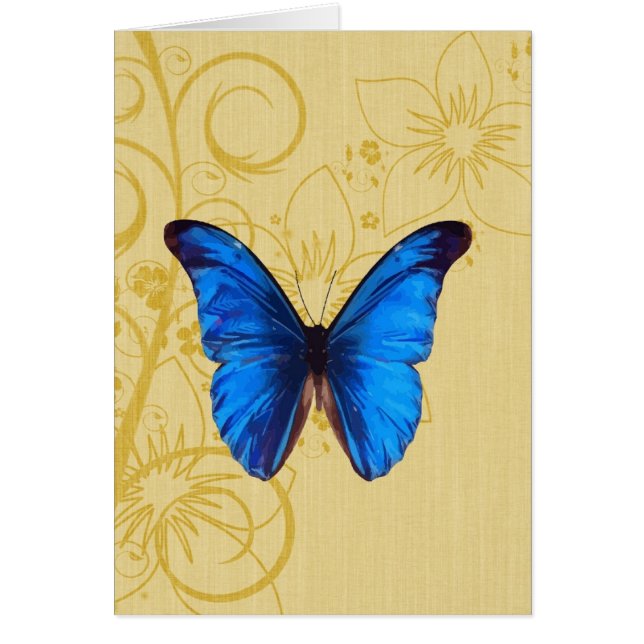 Beautiful Blue Butterfly Vintage Kunst (Vorne)