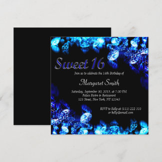 Beautiful Blue Diamond Sweet 16 Einladung