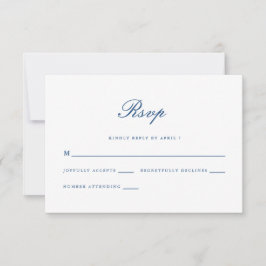 Beautiful Blue Floral Classic Wedding Rsvp