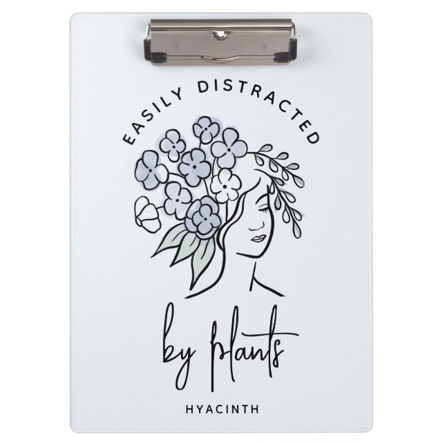 Beautiful Blue Floral Gardener Personalisiert Nied Klemmbrett (Vorderseite)