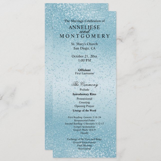 Beautiful Blue Glitzer - Programm (Vorne/Hinten)