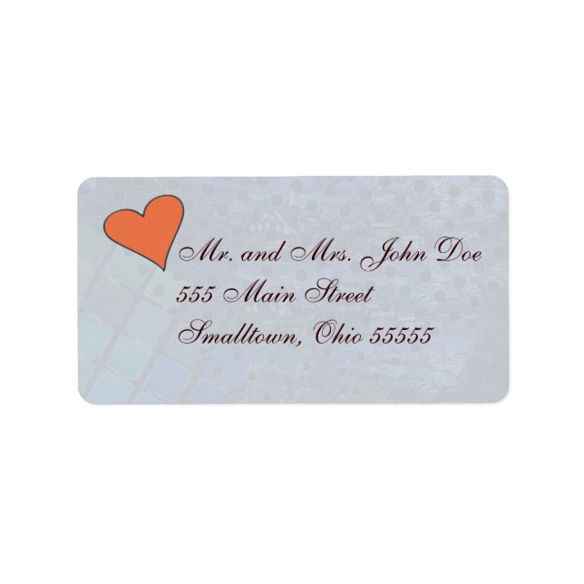 Beautiful Blue Heart Einladung Label texturiert Adressaufkleber (Vorne)