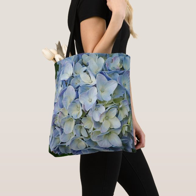 Beautiful Blue Hydrangea Blume Foto Tasche (Von Nahem)