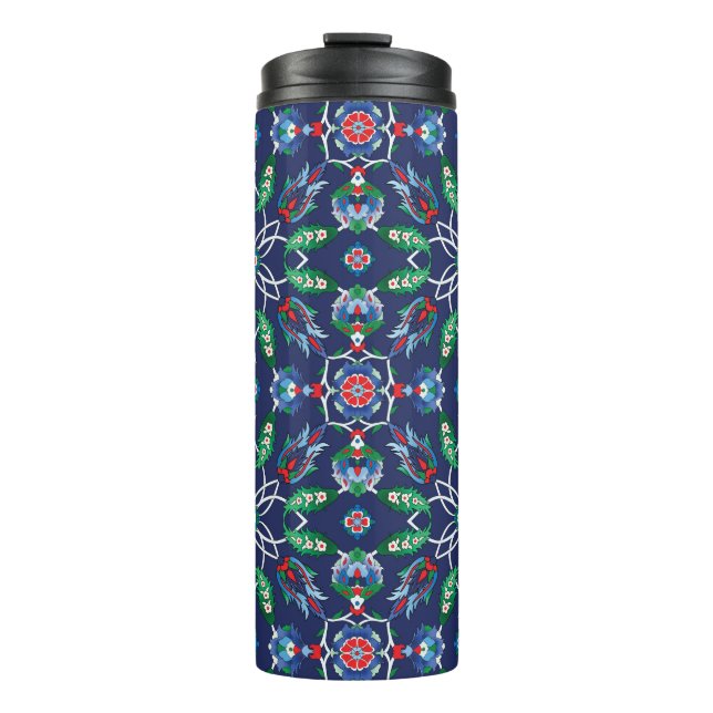💙 Beautiful Blue Iznik türkische Fliesen Thermosbecher (Vorderseite)