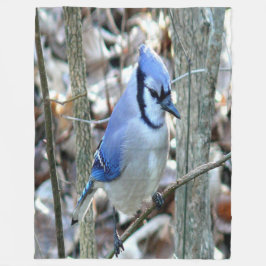 Beautiful Blue Jay Fleecedecke