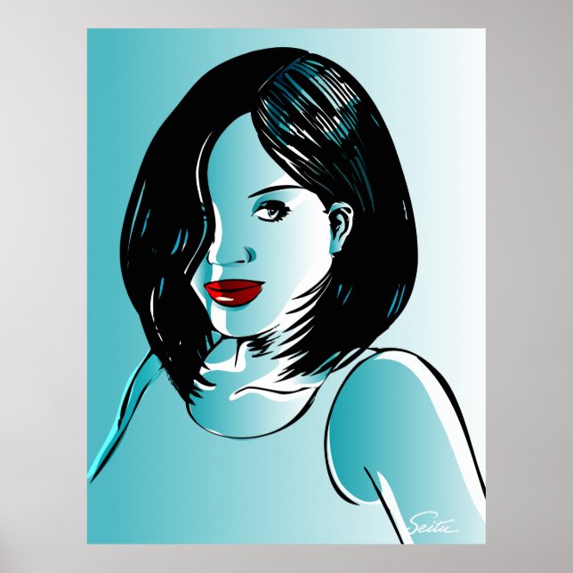 Beautiful Blue Lady Poster (Vorne)