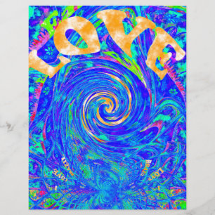 Beautiful Blue Liebe Print Flash Vektor Kunst