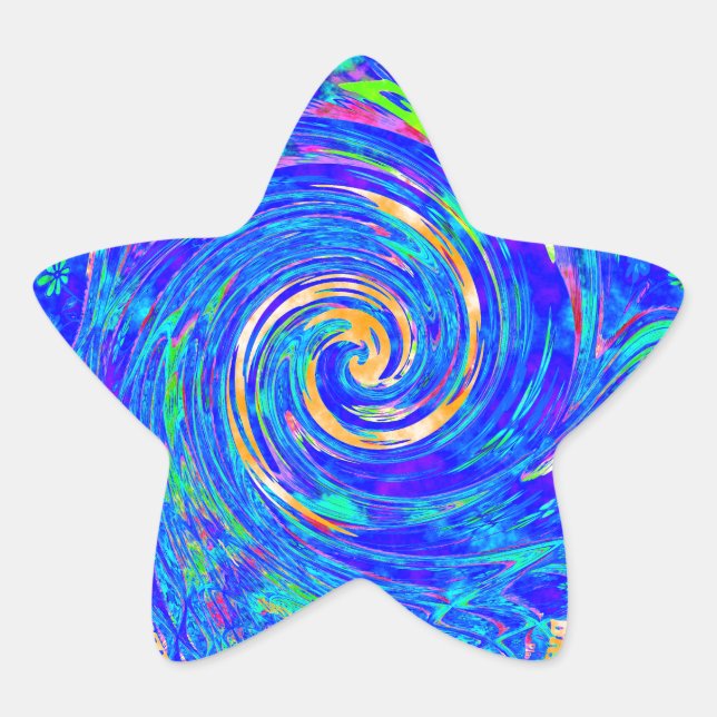 Beautiful Blue Liebe Print Flash Vektor Kunst Stern-Aufkleber (Vorderseite)